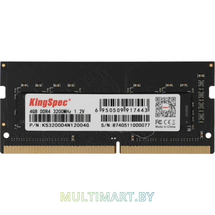 Оперативная память KingSpec 4GB DDR4 SODIMM PC4-25600 (KS3200D4N12004G)